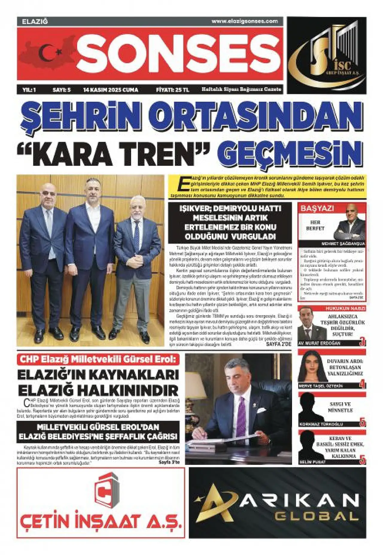 Şehrin Ortasından 'Kara Tren'Geçmesin