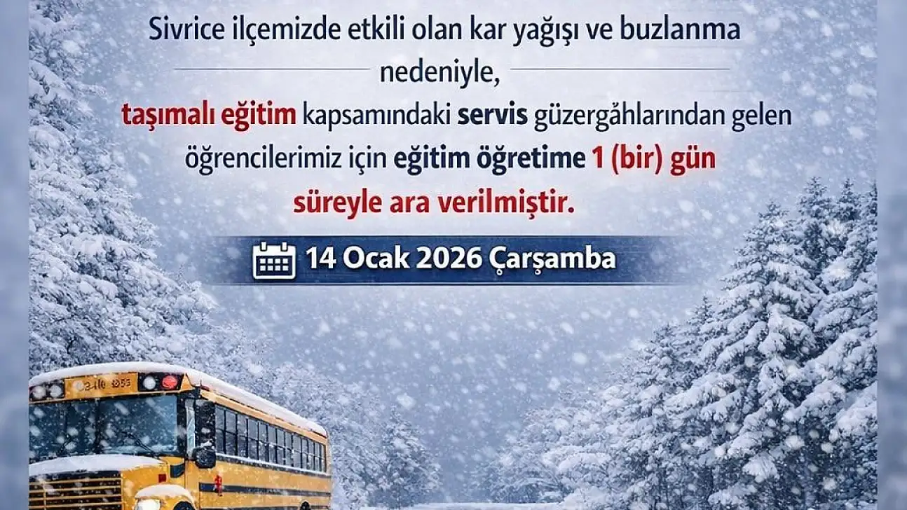 Elazığ'da Taşımalı Eğitime İki İlçede Ara Verildi