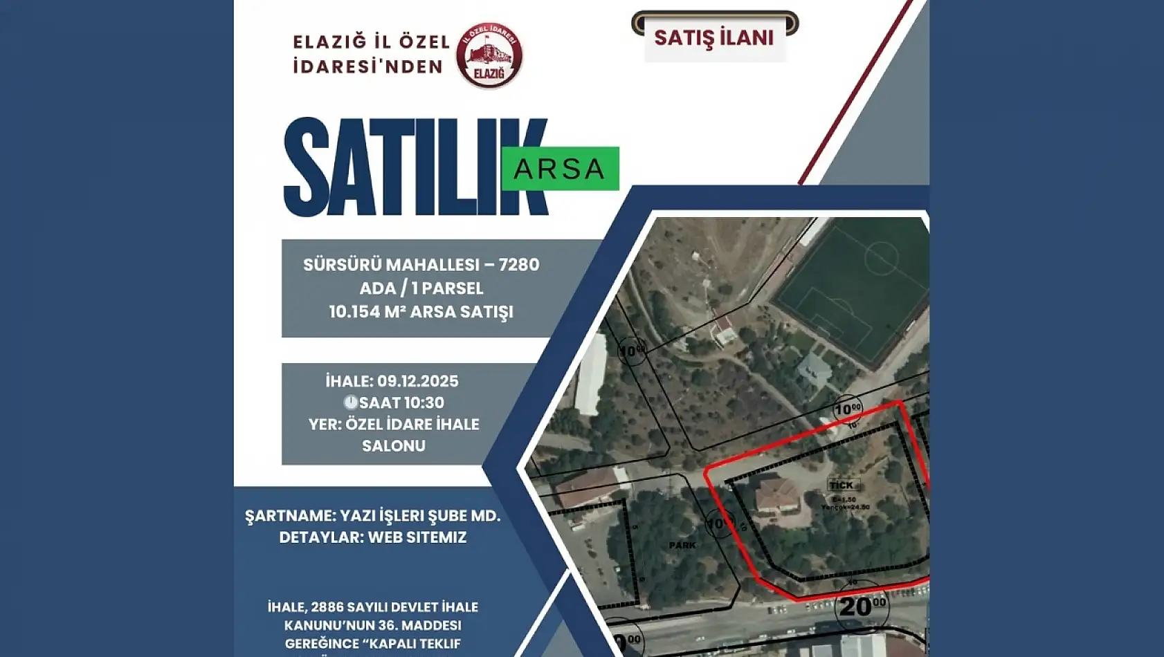 Elazığ İl Özel İdaresi'nden Arsa Satışı İhalesi