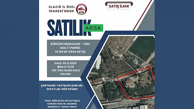 Elazığ İl Özel İdaresi'nden Arsa Satışı İhalesi