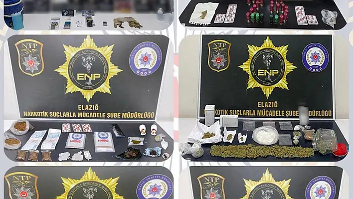 Elazığ'da uyuşturucu operasyonunda 19 kişi tutuklandı.