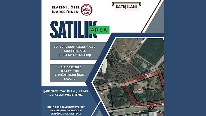 Elazığ İl Özel İdaresi'nden Arsa Satışı İhalesi