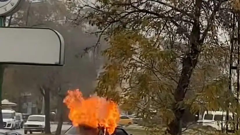 Elazığ'da hareket halindeyken alev alan bir otomobil kullanılabilir durumda olmaktan çıktı.