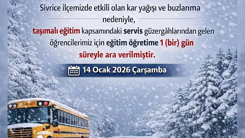 Elazığ'da Taşımalı Eğitime İki İlçede Ara Verildi